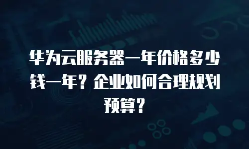 华为云服务器一年价格多少钱一年？企业如何合理规划预算？