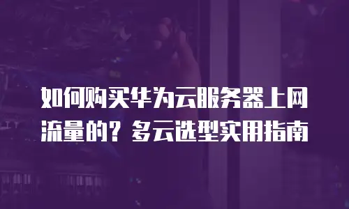 如何购买华为云服务器上网流量的？多云选型实用指南