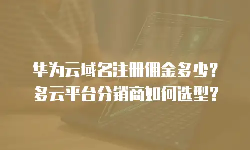 华为云域名注册佣金多少？多云平台分销商如何选型？