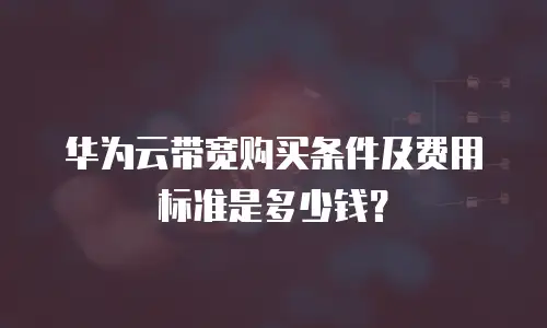 华为云带宽购买条件及费用标准是多少钱？