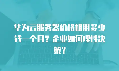 华为云服务器价格租用多少钱一个月？企业如何理性决策？