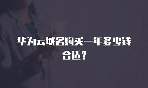 华为云域名购买一年多少钱合适？
