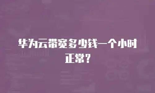 华为云带宽多少钱一个小时正常？