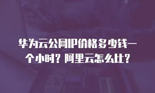 华为云公网IP价格多少钱一个小时？阿里云怎么比？