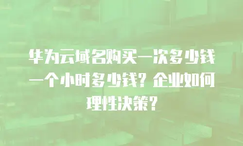 华为云域名购买一次多少钱一个小时多少钱？企业如何理性决策？