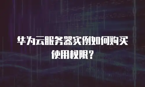华为云服务器实例如何购买使用权限？