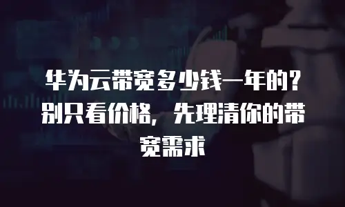 华为云带宽多少钱一年的？别只看价格，先理清你的带宽需求