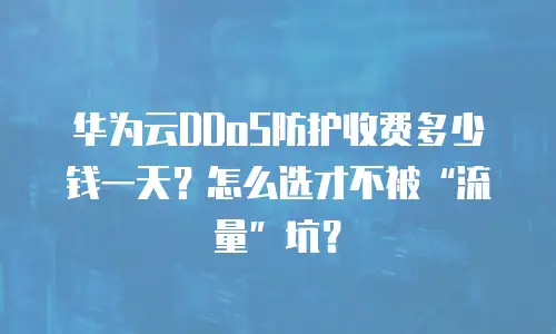 华为云DDoS防护收费多少钱一天？怎么选才不被“流量”坑？