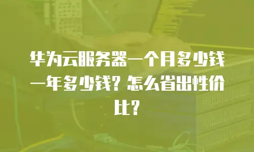 华为云服务器一个月多少钱一年多少钱？怎么省出性价比？