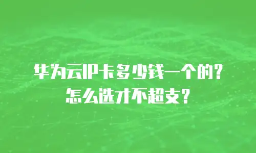华为云IP卡多少钱一个的？怎么选才不超支？