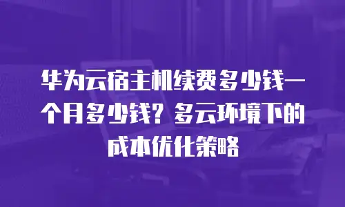 华为云宿主机续费多少钱一个月多少钱？多云环境下的成本优化策略