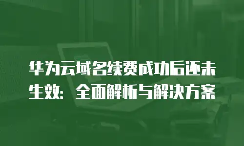 华为云域名续费成功后还未生效：全面解析与解决方案