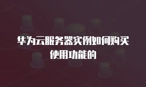 华为云服务器实例如何购买使用功能的