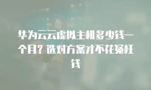 华为云云虚拟主机多少钱一个月？选对方案才不花冤枉钱