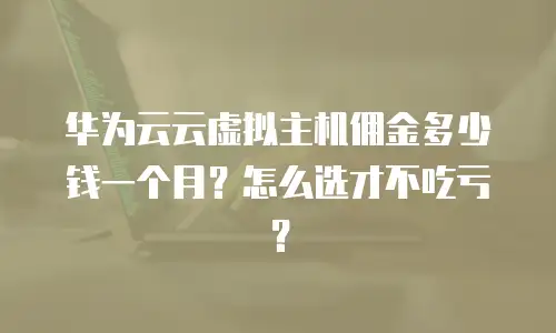 华为云云虚拟主机佣金多少钱一个月？怎么选才不吃亏？