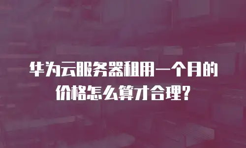 华为云服务器租用一个月的价格怎么算才合理？