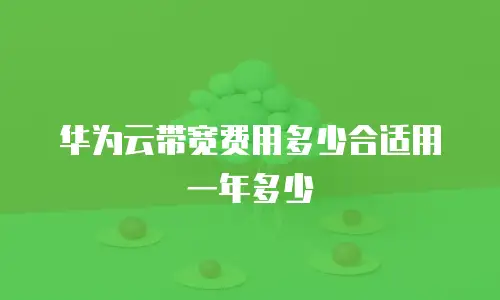 华为云带宽费用多少合适用一年多少