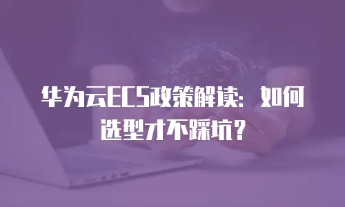 华为云ECS政策解读：如何选型才不踩坑？