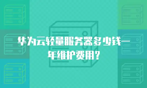 华为云轻量服务器多少钱一年维护费用？