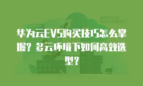 华为云EVS购买技巧怎么掌握？多云环境下如何高效选型？
