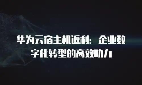 华为云宿主机返利：企业数字化转型的高效助力
