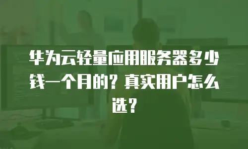 华为云轻量应用服务器多少钱一个月的？真实用户怎么选？