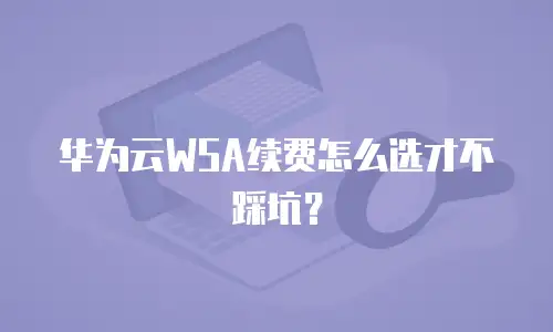 华为云WSA续费怎么选才不踩坑？