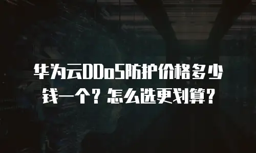 华为云DDoS防护价格多少钱一个？怎么选更划算？