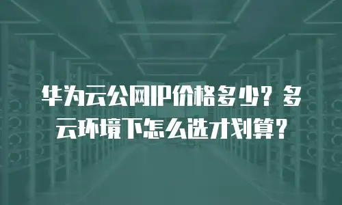 华为云公网IP价格多少？多云环境下怎么选才划算？