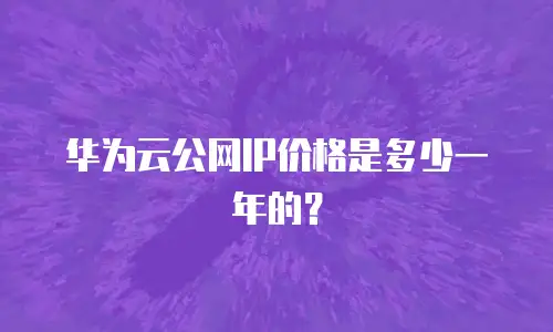 华为云公网IP价格是多少一年的？