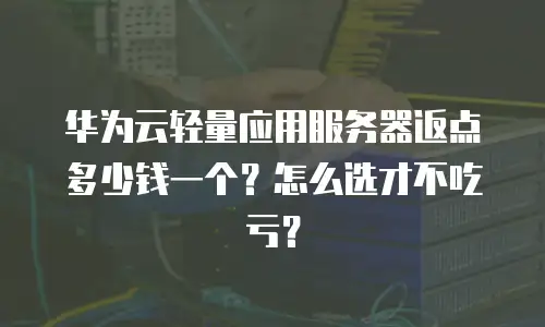 华为云轻量应用服务器返点多少钱一个？怎么选才不吃亏？