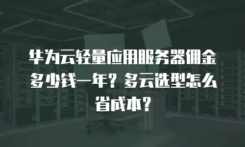 华为云轻量应用服务器佣金多少钱一年？多云选型怎么省成本？