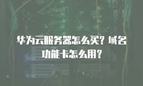 华为云服务器怎么买？域名功能卡怎么用？
