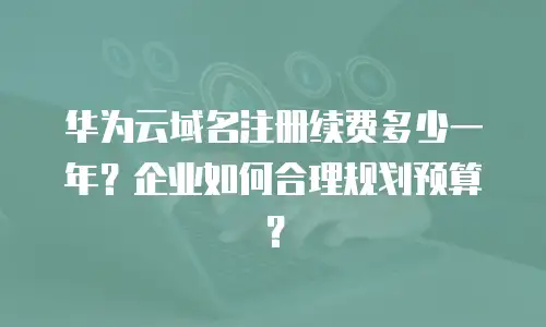 华为云域名注册续费多少一年？企业如何合理规划预算？