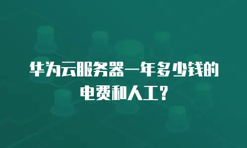 华为云服务器一年多少钱的电费和人工？