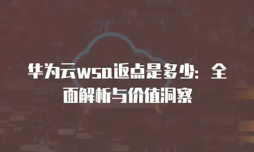 华为云wsa返点是多少：全面解析与价值洞察