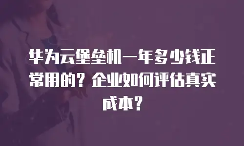 华为云堡垒机一年多少钱正常用的？企业如何评估真实成本？