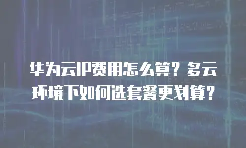 华为云IP费用怎么算？多云环境下如何选套餐更划算？