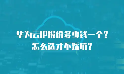 华为云IP报价多少钱一个？怎么选才不踩坑？