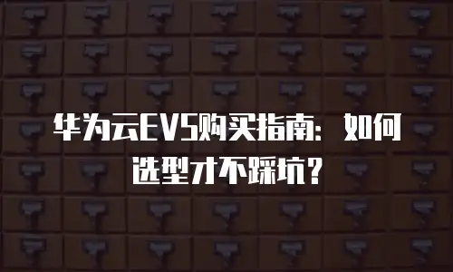 华为云EVS购买指南：如何选型才不踩坑？