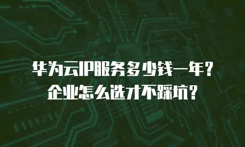 华为云IP服务多少钱一年？企业怎么选才不踩坑？