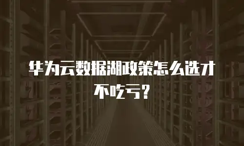 华为云数据湖政策怎么选才不吃亏？