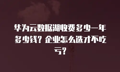 华为云数据湖收费多少一年多少钱？企业怎么选才不吃亏？