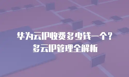 华为云IP收费多少钱一个？多云IP管理全解析