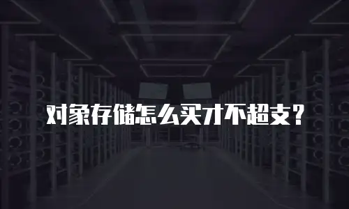 对象存储怎么买才不超支？