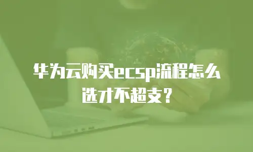华为云购买ecsp流程怎么选才不超支？