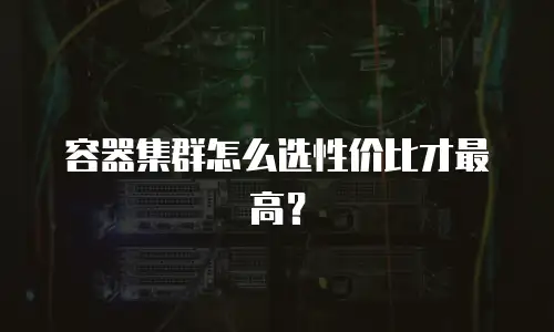 容器集群怎么选性价比才最高？