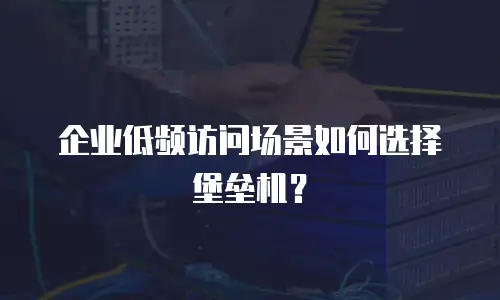 企业低频访问场景如何选择堡垒机？
