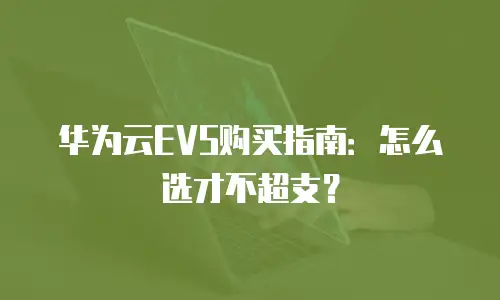 华为云EVS购买指南：怎么选才不超支？