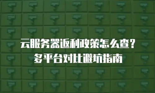 云服务器返利政策怎么查？多平台对比避坑指南